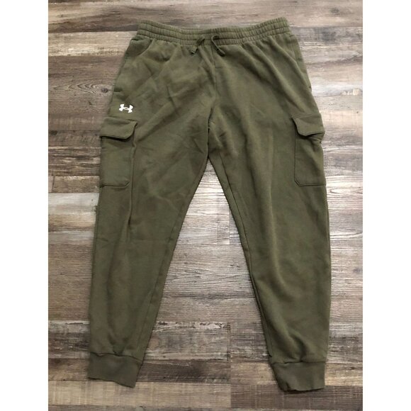 Under Armour Mens XL Green Cargo Sweatpants Jogger Joggers - Picture 1 of 6